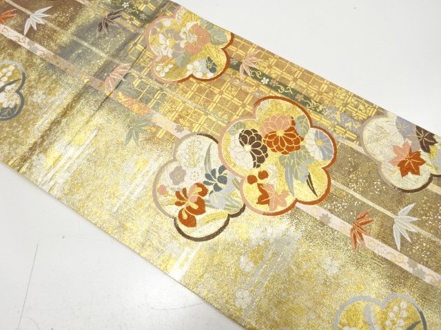 JAPANESE FUKURO OBI FOR FURISODE / WOVEN IRIS